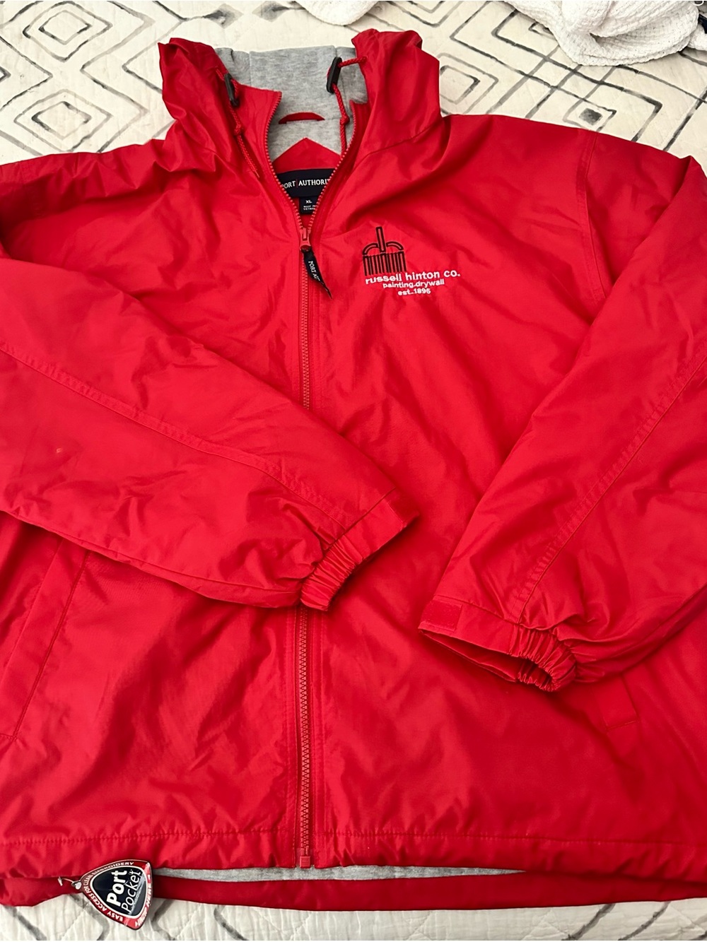 ❗️NEW Men's Red fleece lined Windbreaker Jacket Port Authority XL ❗️ 5 for $25